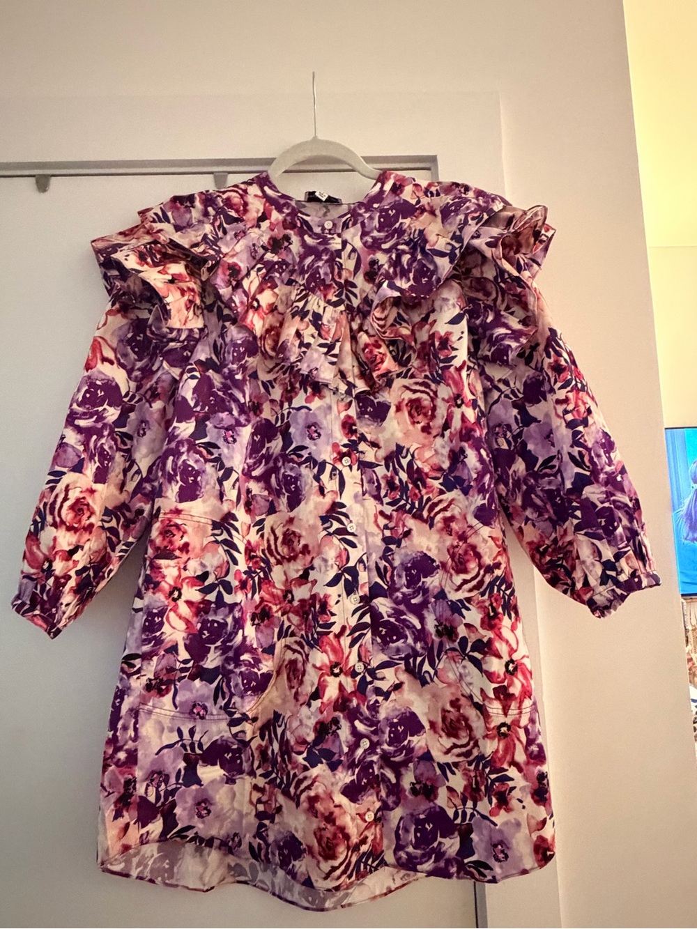 Floral Print Ruffle Shift Dress - Picture 5 of 5